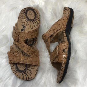 Vionic Cork + Gold Metallic Velcro Strap S…